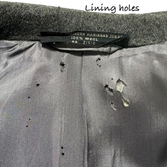 Vintage Italian Wool Double-Breasted Overcoat Gray 42L Long READ Grunge Academia - Picture 9 of 16